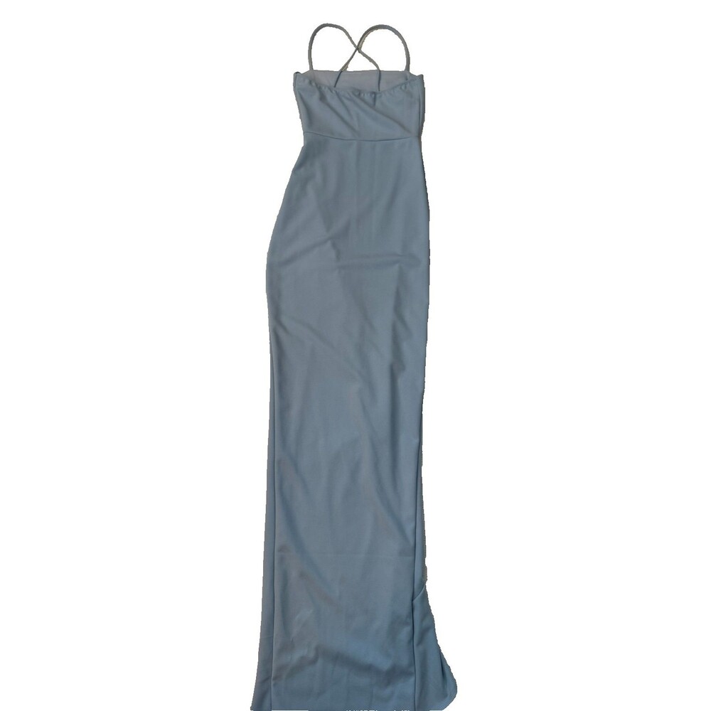 NWT Windsor Elegant Formal Light Blue Long Dress Sz S Ruffle Prom Wedding Party - Picture 8 of 11